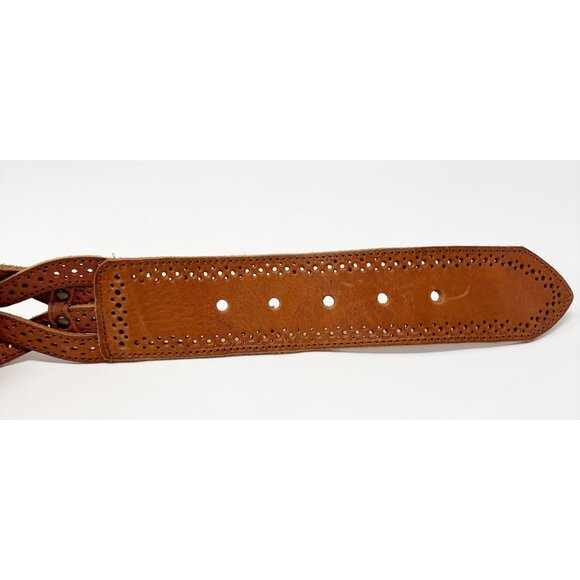 Wide Loose Braid Leather Belt Size 38" NEW! - Picture 5 of 5